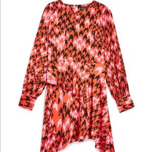 Topshop Houndstooth Asymmetrical Sheath Dress